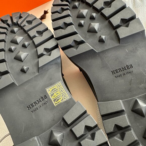 Hermes "Icone" Loafers in Green, size 37.5 - Picture 10 of 14